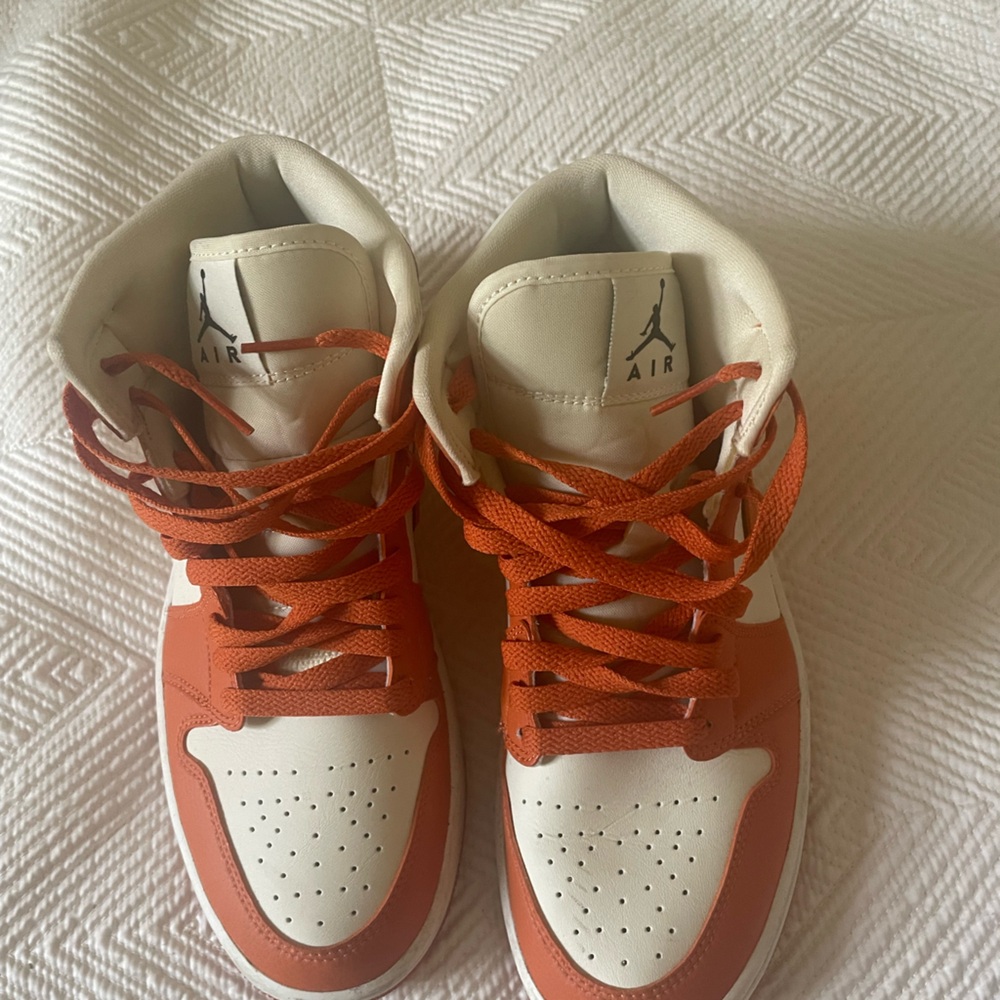 Jordan Sneakers with Cream and Orange Details